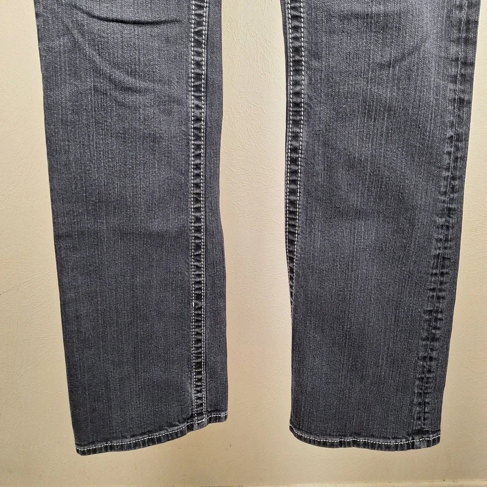 Miss Me Bootcut Black Denim Studded Bling Gem Flap Pockets‎ 30   JP535184